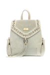 Women's white leather mesh lid backpack style Velez