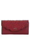 Women's wallet red leather flower mesh Velez