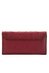 Women's wallet red leather flower mesh Velez