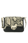 Women's black colour with snake print baquette style Velez