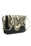 Women's black colour with snake print baquette style Velez