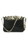 Women's black colour with snake print baquette style Velez