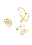 EARRINGS LIZARD EYE & WITH EAR UP FIT