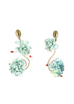 EARRINGS POMPOM SPIRAL GREEN