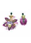 EARRINGS FROG WITH ATTACHED FLOWER